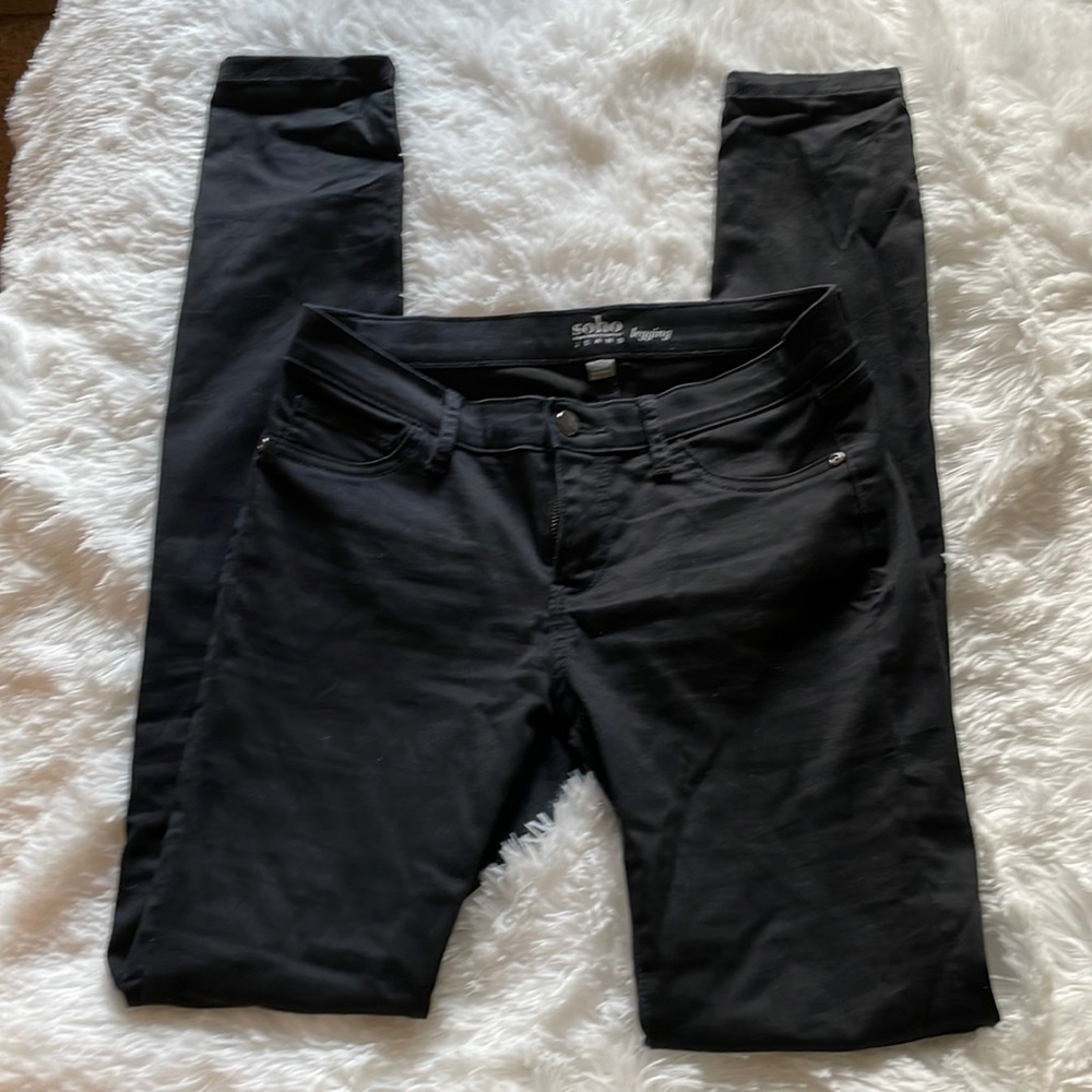 NY & Co SoHo black jean leggings size 4 tall